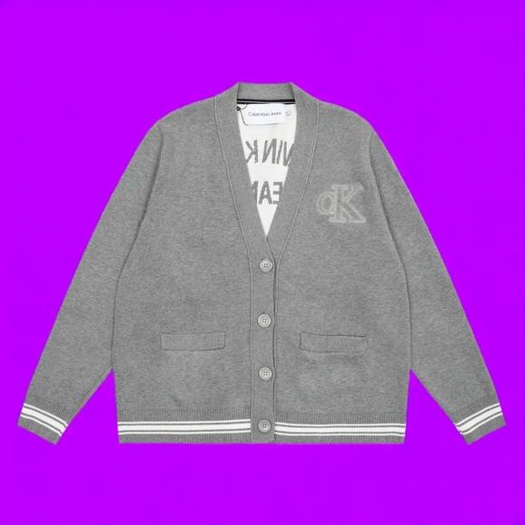 Calvin Klein Charcoal Women's Cardigan - Picture 1 of 13